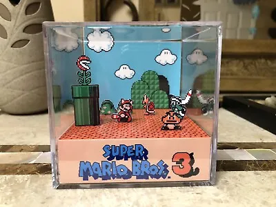 Super Mario Bros 3 Nintendo NES 3D Cube Handmade Diorama Shadowbox • $49.95