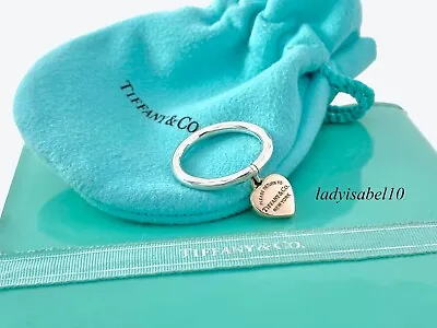 £306.97 • Buy Tiffany & Co Sz 4.25 Rubedo Gold AG925 Silver Return To Heart Tag Charm Ring 