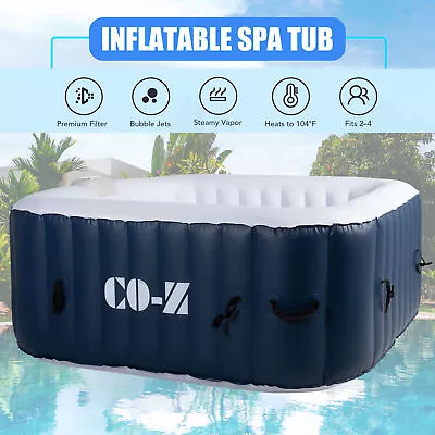 CO-Z 4 Person Portable Inflatable Hot Tub Spa W 120 Massage Jet & Pump & Cover • $349.99