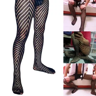 Men Sheer Mesh Body Stockings Pantyhose Hollow Out Fishnet Tights Black • £7.61