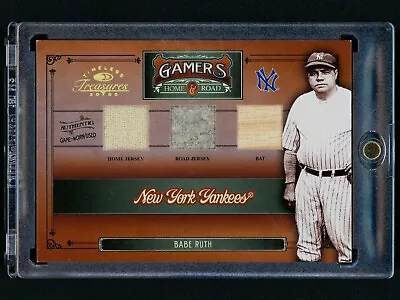 2005 TT Gamers Babe Ruth Game-Worn/Used Home/Road Jerseys/Bat #22/25 Yankees • $1450