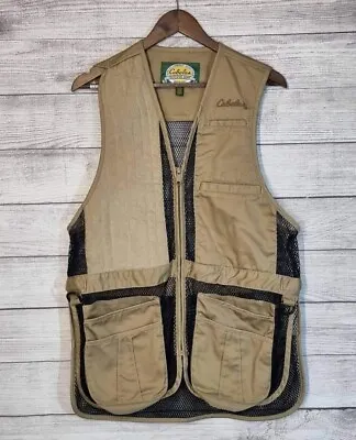 Cabela's Vest Mens Medium Fishing Hunting Brown Black Pockets Mesh Lightweight  • $19.50