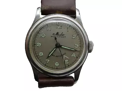 Vintage 1940's WWII Era MIDO Multifort Super-Automatic Military Style Watch • $67.01