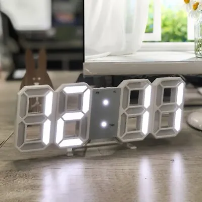 £9.79 • Buy Large LED Digital Alarm Clock Desk Table Wall Snooze Timer 3D Display USB