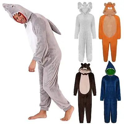 £36.99 • Buy Animal Hooded 1Onesie Mens Novelty Soft Fleece All In One Zip Onezee Sleepsuit
