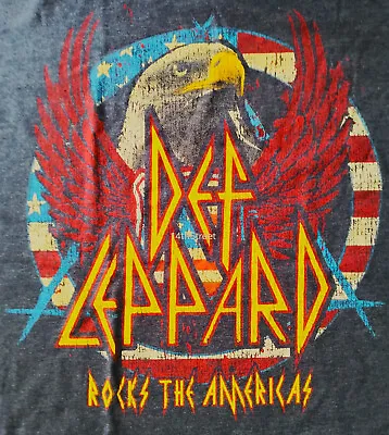 Def Leppard 'rocks The Americas' T Shirt - Blue - L Xl - New With Tags • $20
