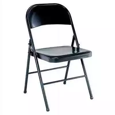 All-Steel Metal Folding Chair Double Braced Black • $14.98