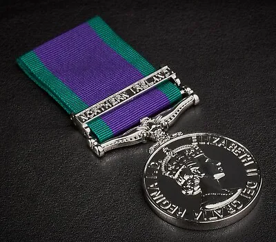 Full Size Replica GENERAL SERVICE MEDAL. Northern Ireland Clasp. Silver. GSM • £12.99