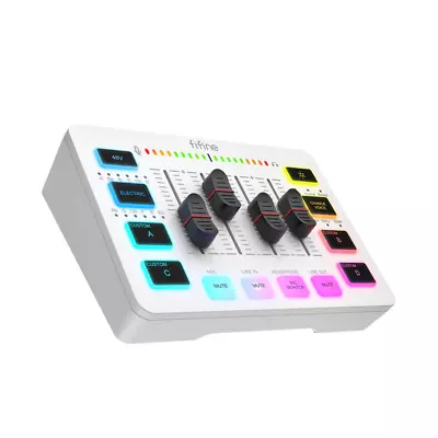 Gaming Audio MixerStreaming 4-Channel RGB Mixer With XLR Microphone InterfaceF • £48.82