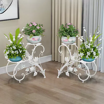 Set Of 2 DIY Matching Plant Stand Entryway Garden Wedding Flower Shelf Rack Deco • $39.90