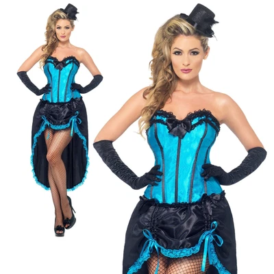 $77.59 • Buy Burlesque Dancer Costume Moulin Rouge Can Womens Ladies Fancy Dress New