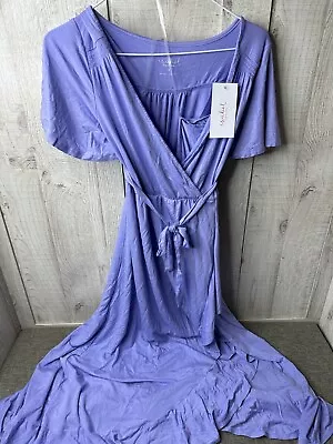 Ingrid & Isabel Purple Flutter Short Sleeve Knit Maternity Dress Size Small. H36 • $19.99