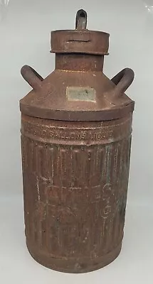 ThriftCHI ~ Vintage Oil Can - Cities Services 10 Gallon Liquid W Lid & Plaque • $599.99