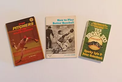 Vintage Lot Of 3 Baseball Books Star Pitchers How To Play Better Baseball &... • $9.99