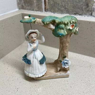 Vintage 1960’s Veagco Spinning Ceramic Girl Under A Tree Cake Decoration • $19.99