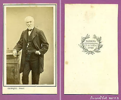 CDV GABRIEL À LYON: MAN LEANING HAND IN POCKET SECOND EMPIRE Ref F5 • $8.52