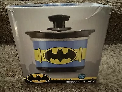 BATMAN Mini Crock Pot .65 Quart Glass Lid Stone Crock DC Comics Dorm NIB • $15.99