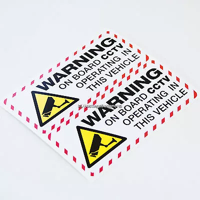 £2.50 • Buy 2x WARNING ON BOARD CCTV OPERATING Dashcam Security Car,Van,Taxi Vinyl Stickers