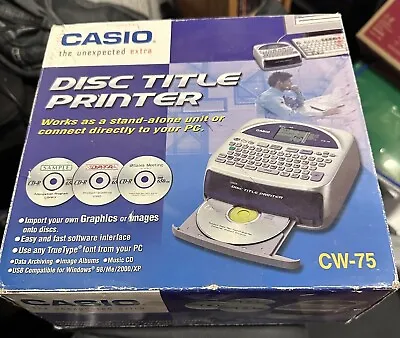 Casio CD/DVD Disc Title Printer CW-75 Qwerty Keyboard Tested Works • $89.99