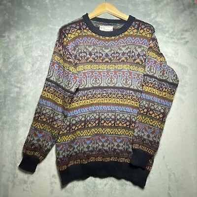 Inka Tradition Baby Alpaca Hand Made In Peru Knit Sweater Men’s Large Multicolor • $39.99