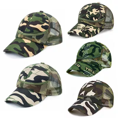 Baby Boy Kids Cap Net Hat Mesh Baseball Cap Kids Camouflage Outdoor Summer Hats • £3.56