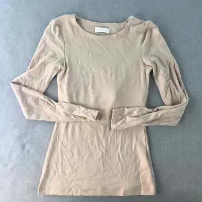 Kookai Womens Top Size 1 Pink Long Sleeve Stretch Fabric Shirt Blouse • $24.97