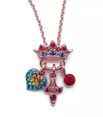 Mariana Poppy Rose Gold Multi Color Crown Charm Pendant Necklace 1909 • $46.90