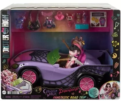 Monster High Fangtastic Road Trip Clawdeen Wolf Draculaura Car Dolls Set New  • $66.49