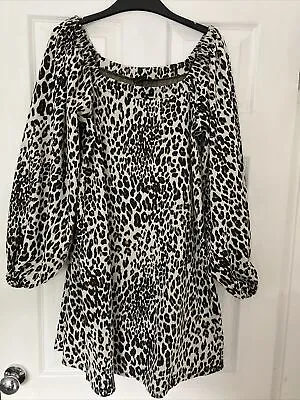 £9.99 • Buy ASOS Leopard Print Puff Sleeve Mini Dress Size 14