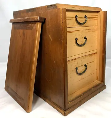 Vintage Japanese Wood Drawer Box Used For Fishing Tackle & Reel Kobako • $295