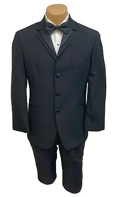 $19.99 • Buy Boys Size 12 Black Contour Tuxedo Jacket 100% Wool Formal Wedding Ring Bearer