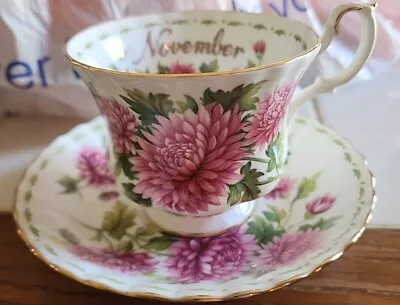 $34.97 • Buy Royal Albert Flower Of The Month November Chrysanthemum Coffee Tea Mug & Saucer