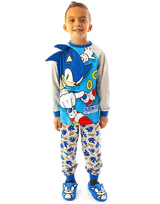 £16.99 • Buy Sonic The Hedgehog Pyjamas Boys Kids Character Costume Blue PJs