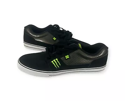 RARE DC Shoes Monster Energy Drink Shoes Black Nubuck Skate Shoes Men’s Size 11 • $249.99