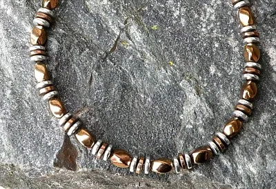 Men’s Women’s Copper Silver 100% Magnetic Hematite Bracelet Anklet Necklace • $34.99