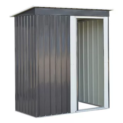 5*3FT Metal Steel Outdoor Yard Garden Shed Carbon Black Tool Storage House Room • £155.95