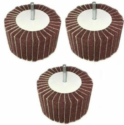 £13.95 • Buy 3pc 100 X 60 Sandpaper Scotchbrite Type Rotary Buffing Drum Wheel Polishing
