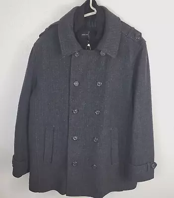 Marc New York By Andrew Marc Men's Double Breasted Wool Blend Car Coat With Bib • $120