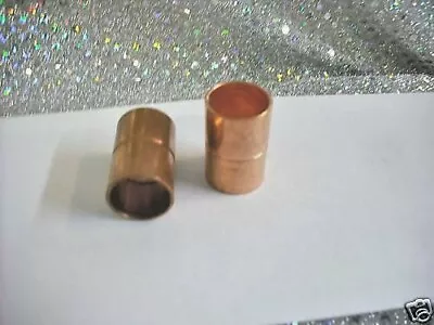 Copper Coupling WITH STOP RING For 5/8  O.D. Tubing SET OF TWO (2) • $4.04