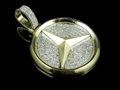 Gorgeous 2.00Ct Round Cut Diamond VVS1/D Mercedes Pendant 14K Yellow Gold Finish • $131.55