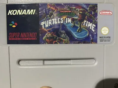 TMNT IV Turtles In Time SNES Super Nintendo Japanese Conversion Replaced Label • £17