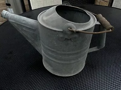 Vintage Galvanized Metal Watering Can With Wood Handle No Rose Head. Pre-owned. • $14.50