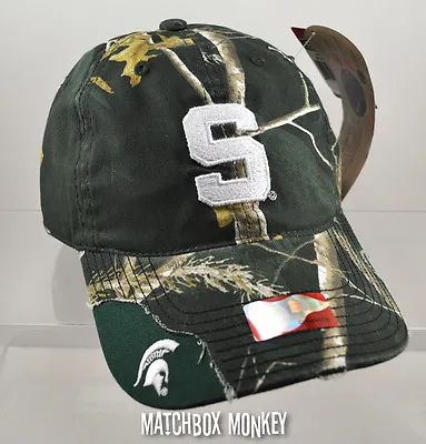 Michigan State MSU Spartans Sparty Baseball Hat Ball Cap Realtree Green Camo NEW • $26.99