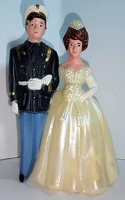 VTG Orig Military US Marines Wedding Cake Topper Bride Molded Plastic • $24.95