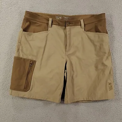 Mountain Hardwear Shorts Mens 38 Tan Nylon Stretch Zip Pockets Hiking 36x9 • $22.84