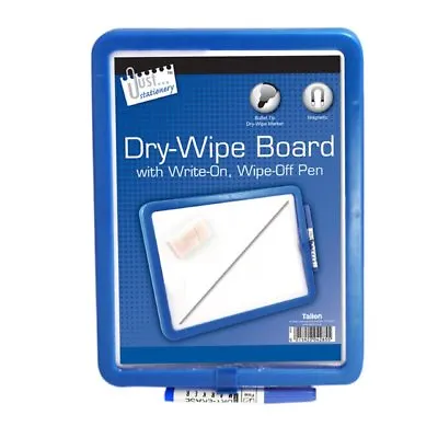 A4 Magnetic Dry Wipe White Note Board Kitchen Fridge Memo + Pen Various Colours • £3.89