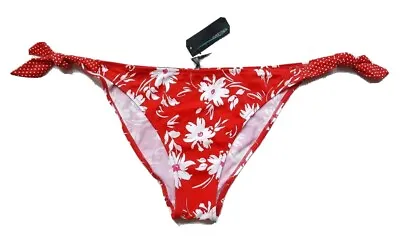 Marie Meili Bikini Bottom Swim Size XL XLarge Junior Red White Nwt Floral Print • £9.63