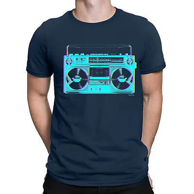 Mens ORGANIC Cotton T-shirt GHETTO BLASTER 80s BOOMBOX Hip Hop Old Skool Retro  • £8.95