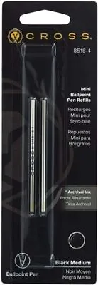 Cross 8518-4 Mini Ballpoint Pen Refill Medium Black Tech 3 Tech 4 Compact • $8.99