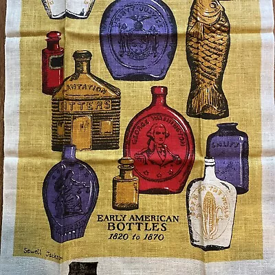 Vintage Linen Dish Towel Kay Dee Bottles 30x17 • $18.50